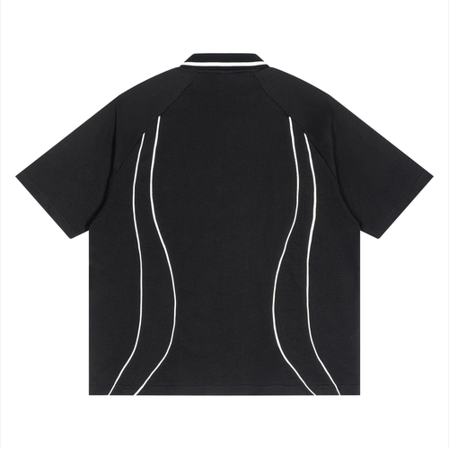 Unisex Raglan Piping Polo Shirt